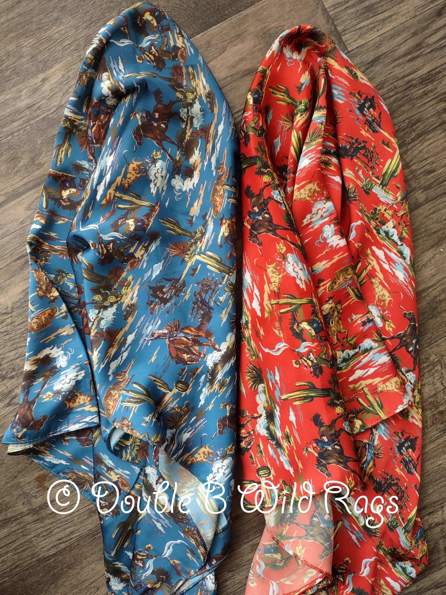 Vintage Retro Blue Cowboy Wild Rags