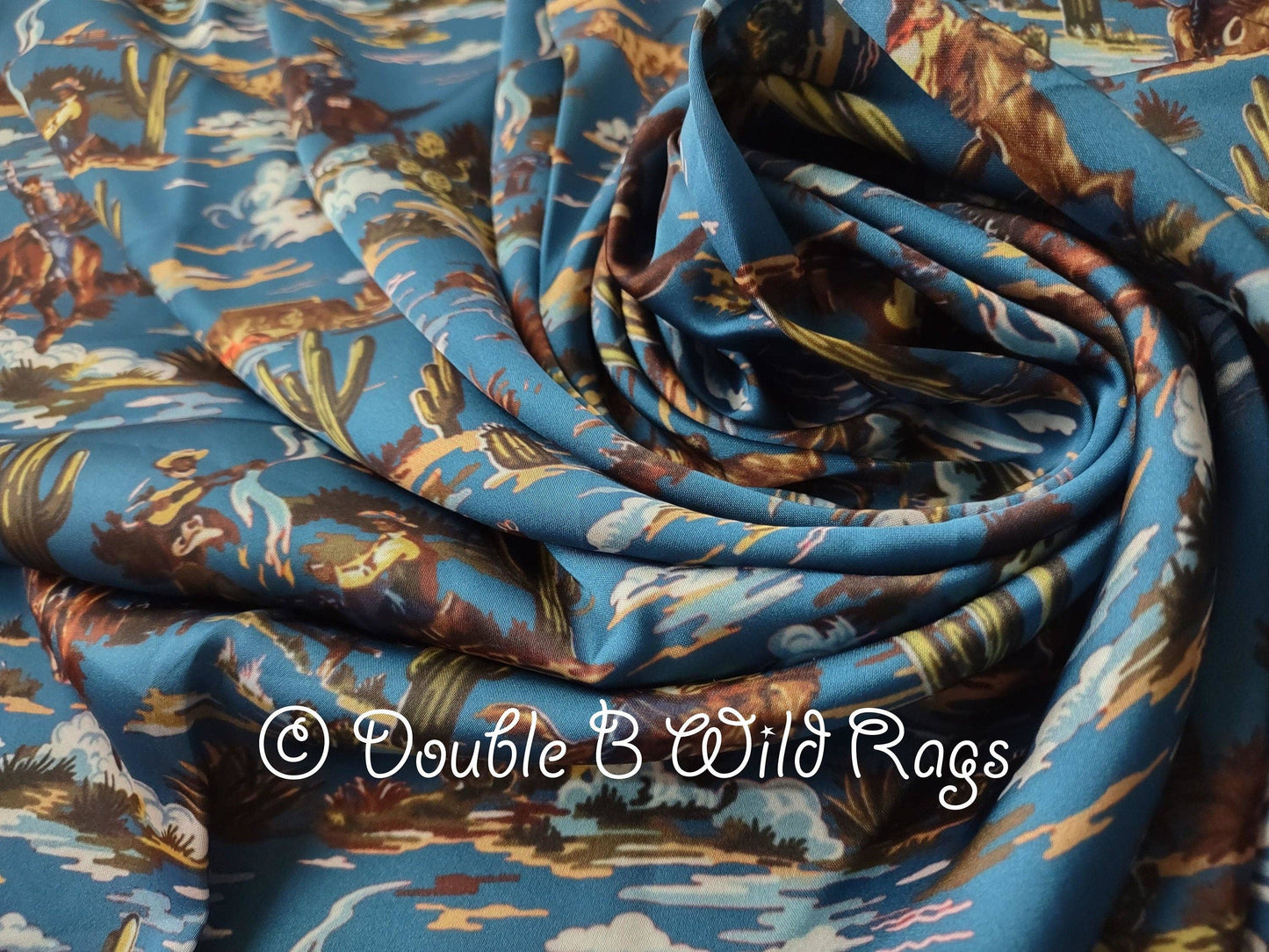 Vintage Retro Blue Cowboy Wild Rags