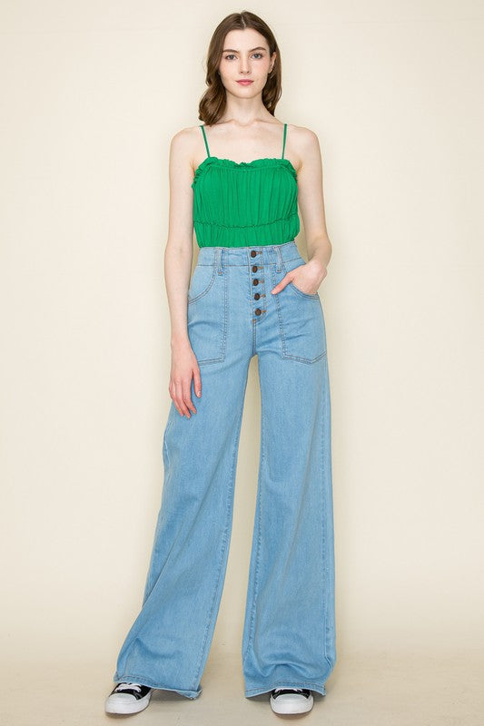 Wide leg, denim pants, jeans, western