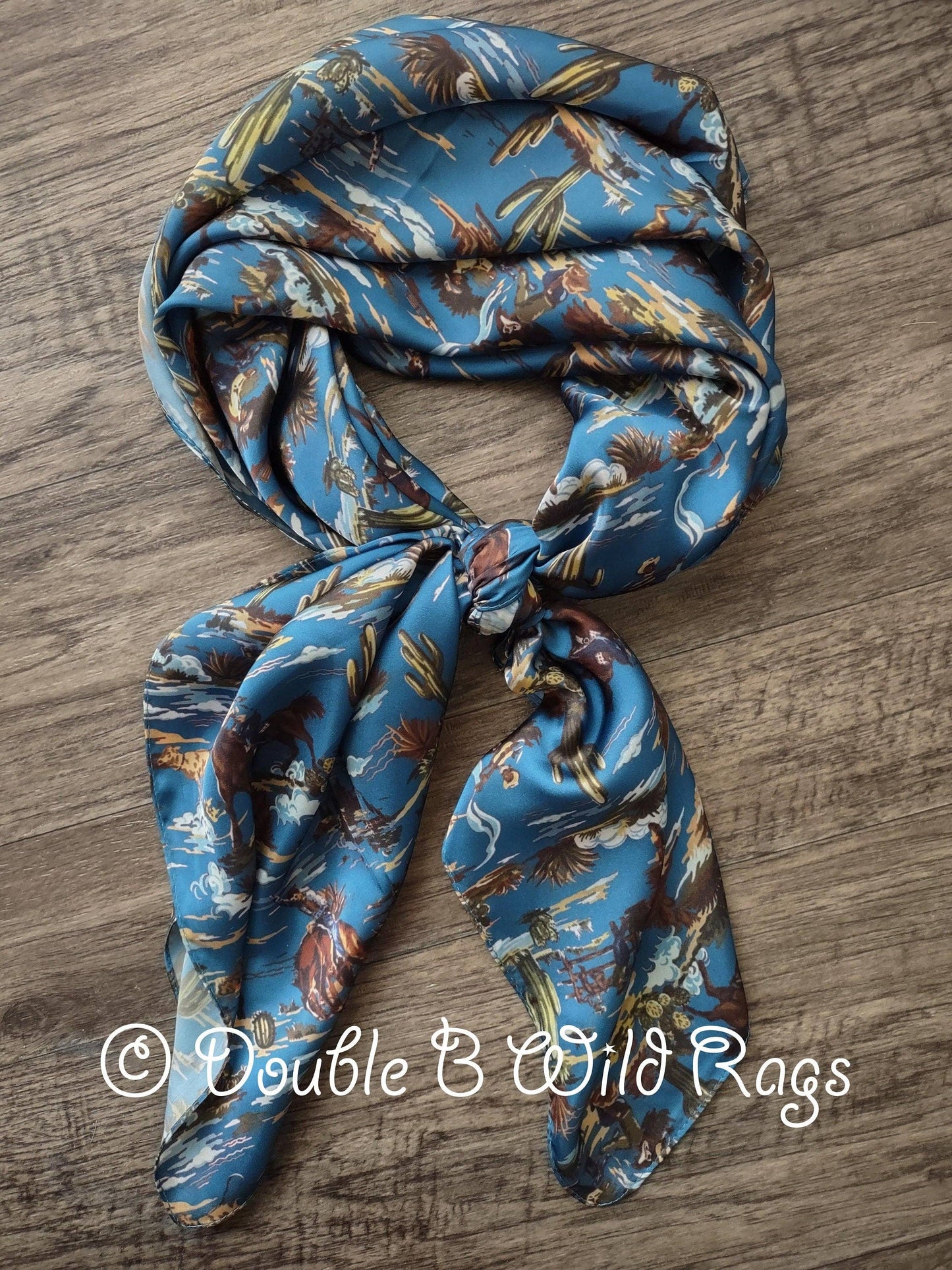 Vintage Retro Blue Cowboy Wild Rags
