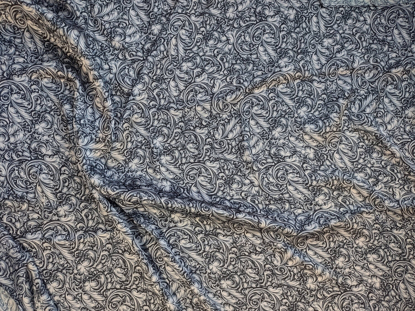 Engraved Sterling Silver Print Wild Rag