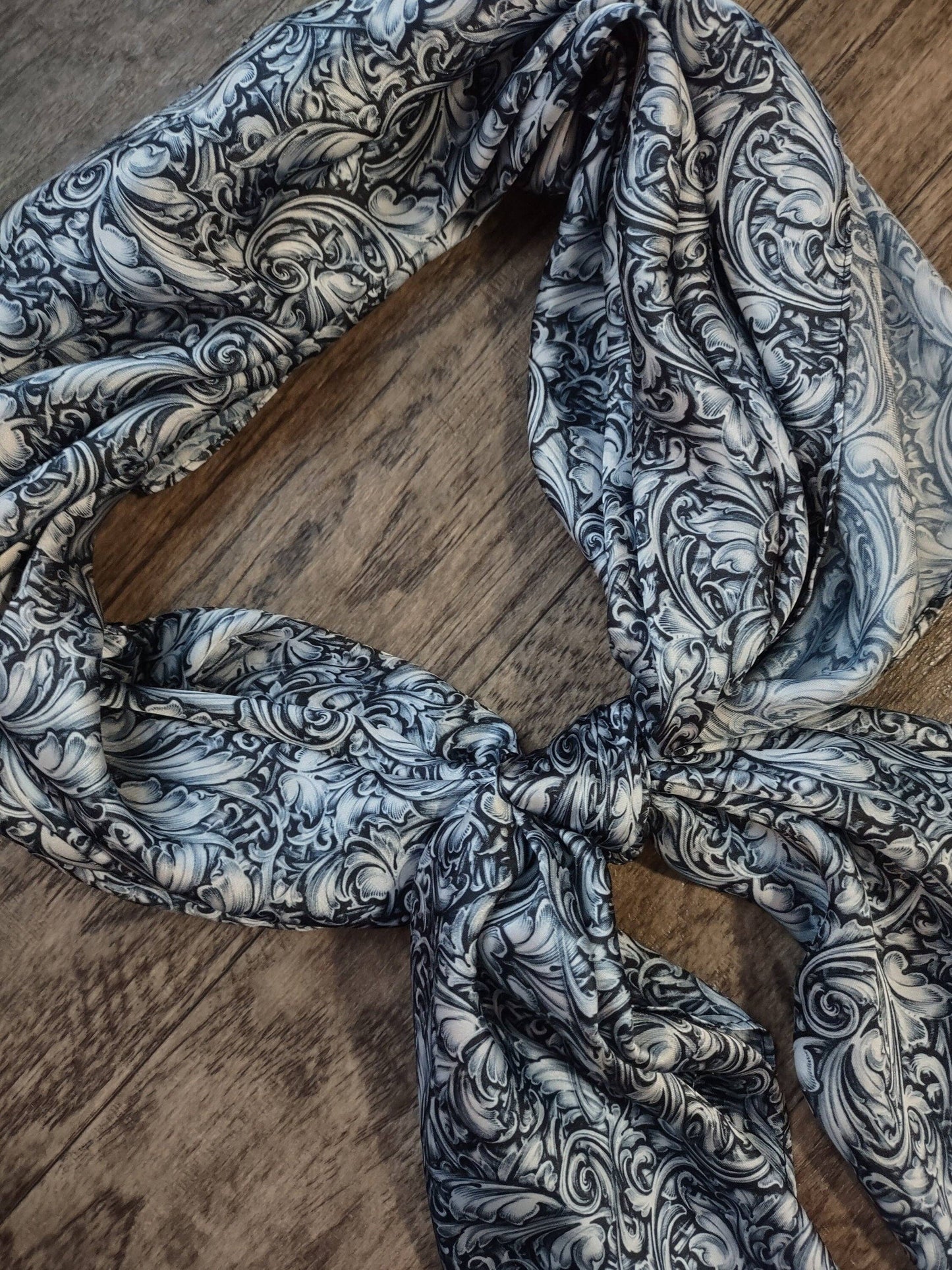 Engraved Sterling Silver Print Wild Rag