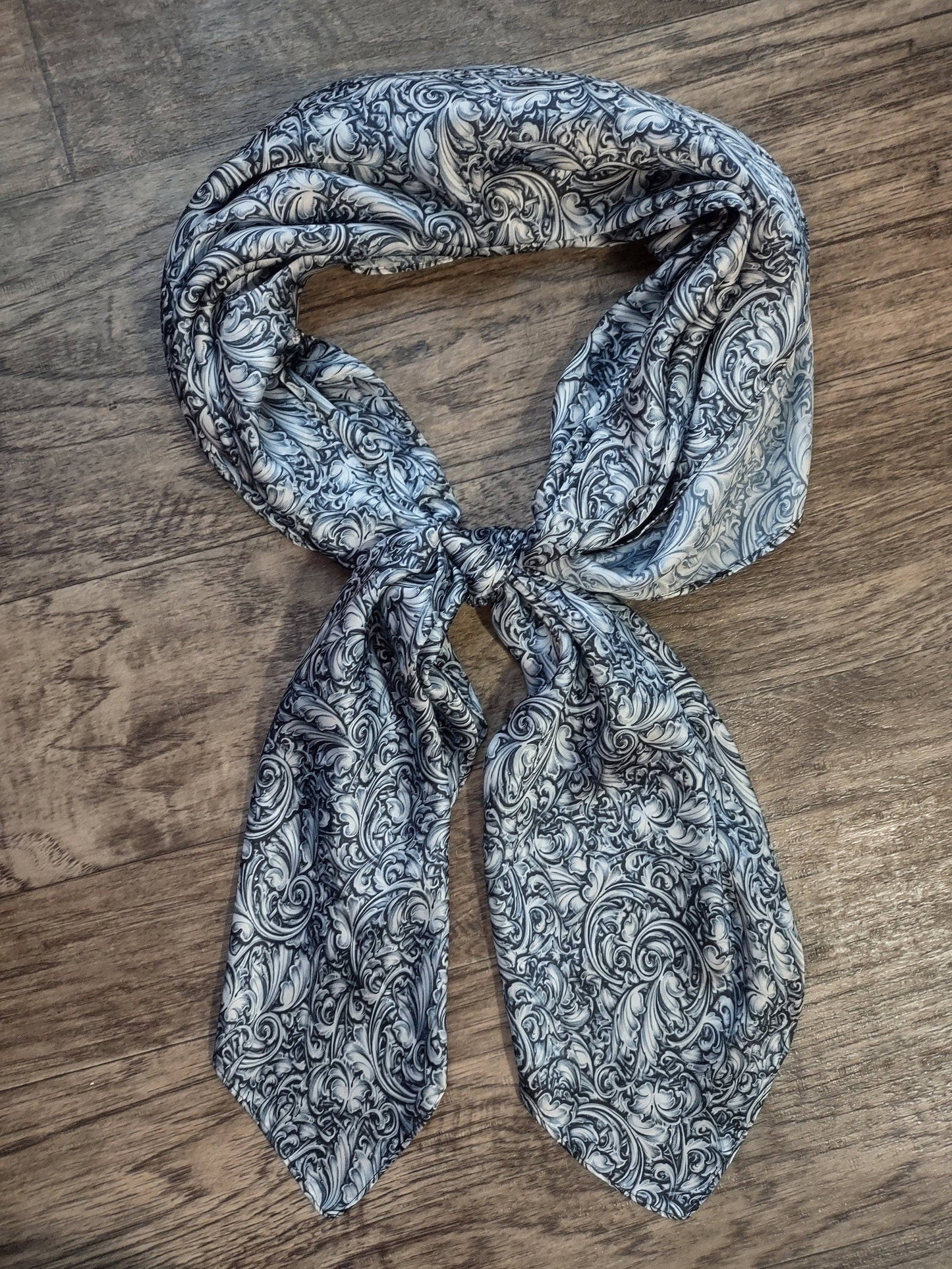 Engraved Sterling Silver Print Wild Rag