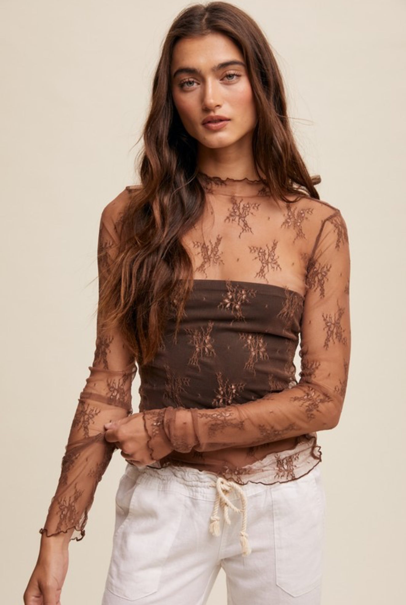 Floral Lace Long Sleeve Top