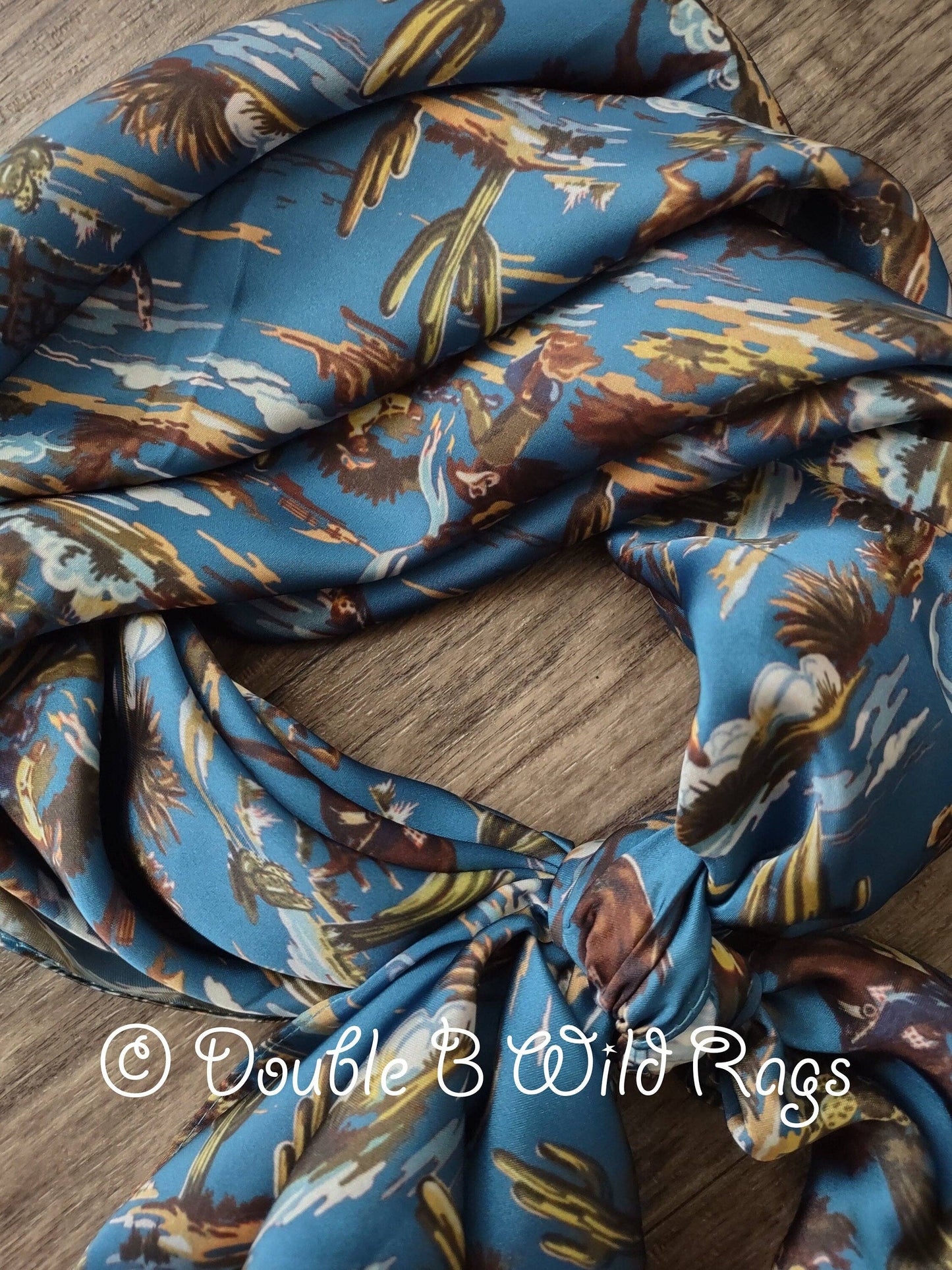 Vintage Retro Blue Cowboy Wild Rags