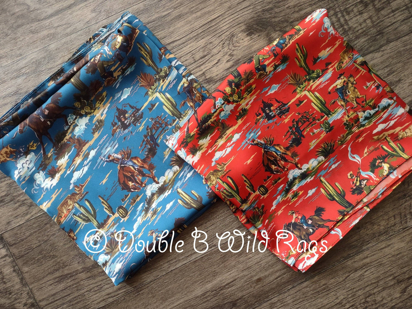 Vintage Retro Blue Cowboy Wild Rags