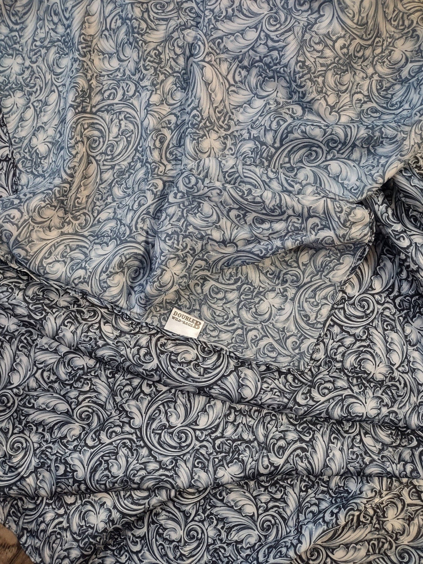 Engraved Sterling Silver Print Wild Rag