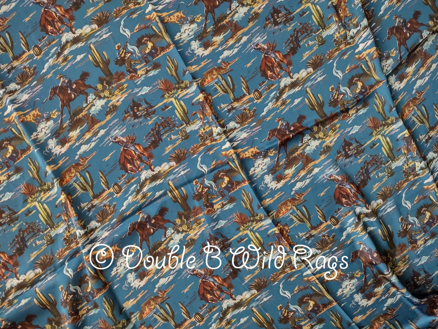 Vintage Retro Blue Cowboy Wild Rags