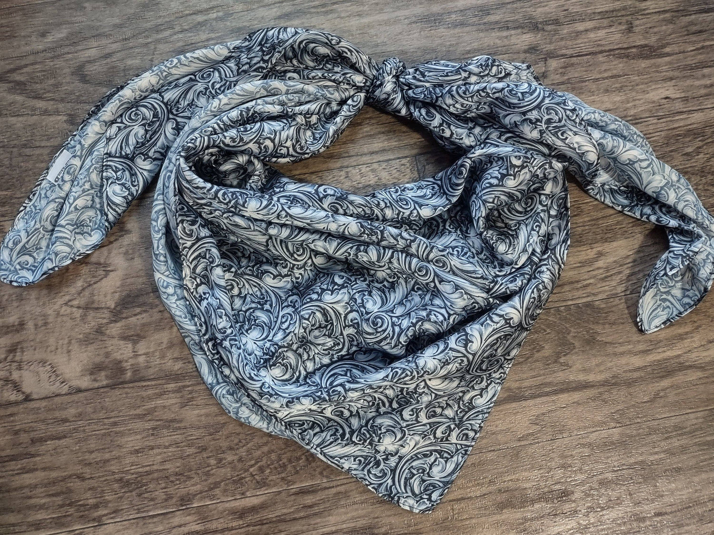 Engraved Sterling Silver Print Wild Rag