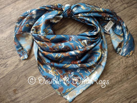 Vintage Retro Blue Cowboy Wild Rags
